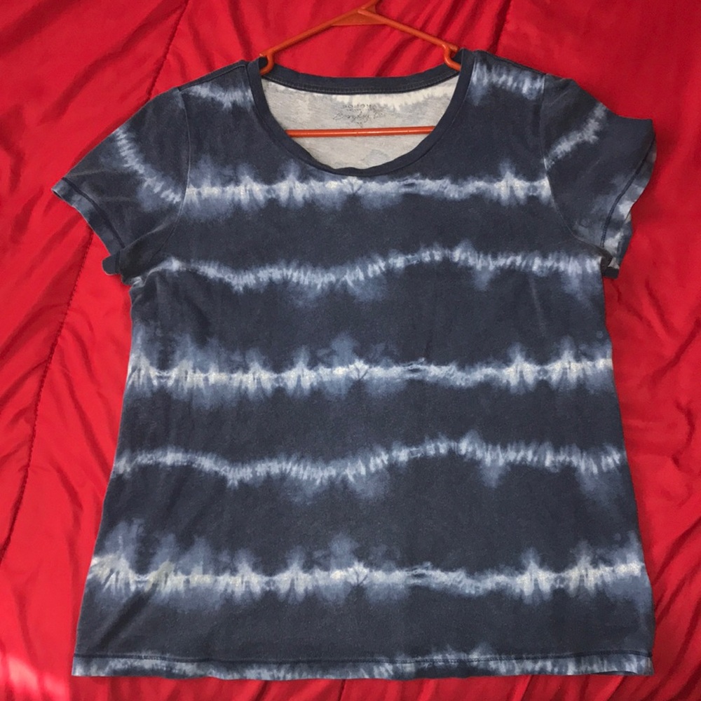 Blue and white tie dye shirt